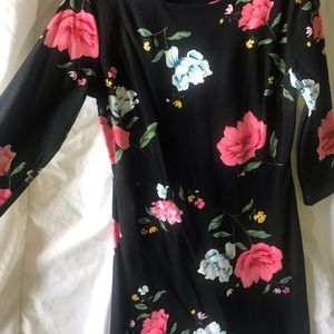 Black Slimming Flower Dress